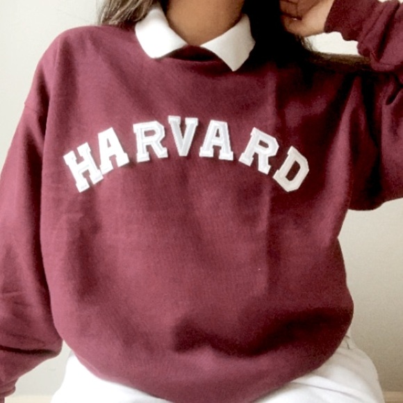 maroon harvard crewneck | university crewneck | college sweatshirt | academia - Picture 3 of 6